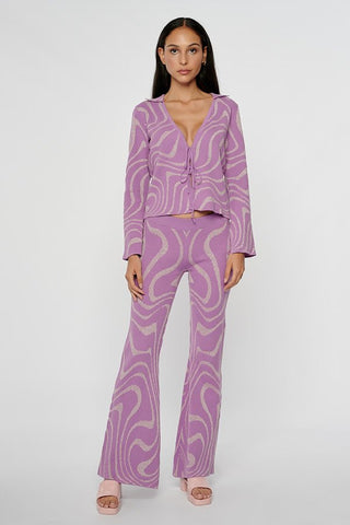 Lilac Organic Lurex Swirl Cardigan