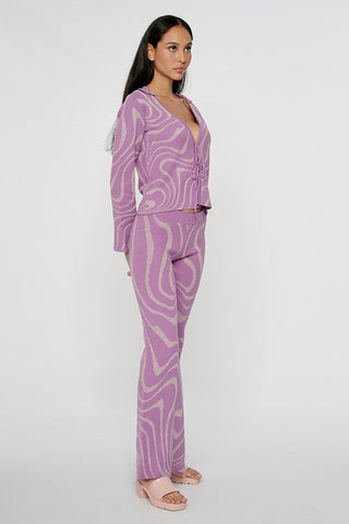 Lilac Organic Lurex Swirl Cardigan