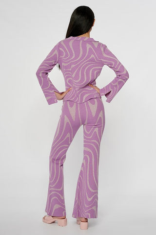 Lilac Organic Lurex Swirl Cardigan