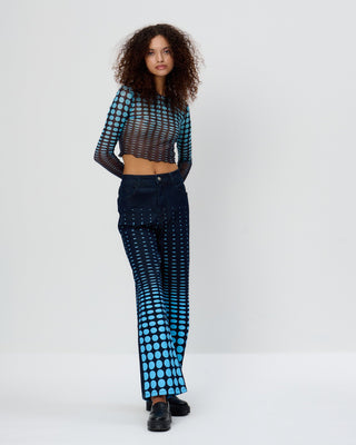 Spot Print Mesh Top