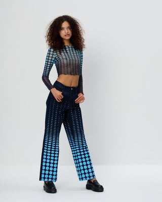 Spot Print Mesh Top