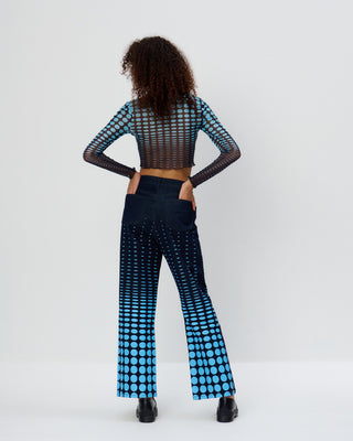 Spot Print Mesh Top