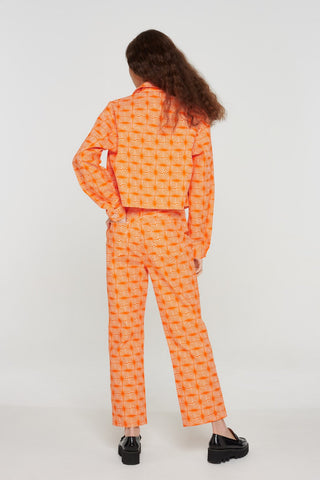 Orange Organic Geo Print Shacket