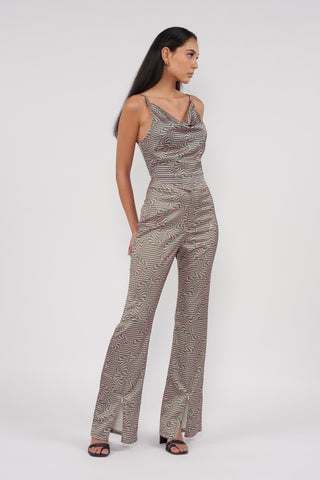 Recycled Printed Flared Trousers