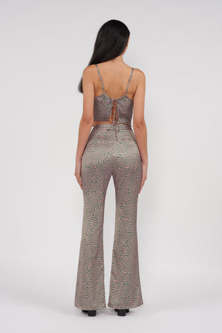 Recycled Printed Flared Trousers