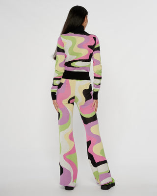 Organic Cotton Psychedelic Knit Half Zip Jumper