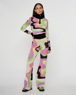 Organic Cotton Psychedelic Knit Half Zip Jumper