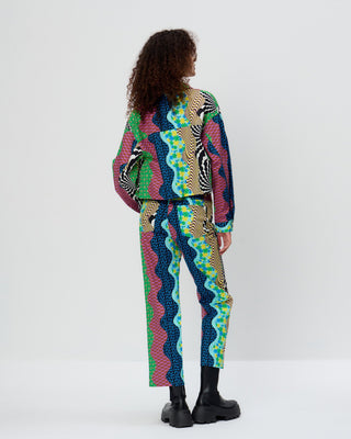 Wavy Patchwork Printed Jacket