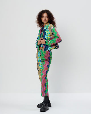 Wavy Patchwork Printed Jacket