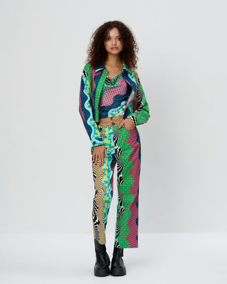 Wavy Patchwork Printed Jacket