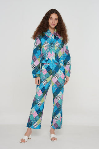 Patchwork Print Trousers