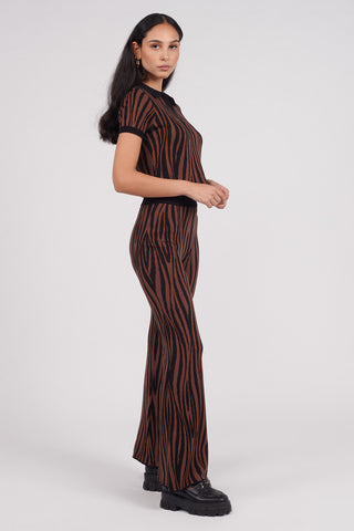 Organic Cotton Intarsia Knit Trousers
