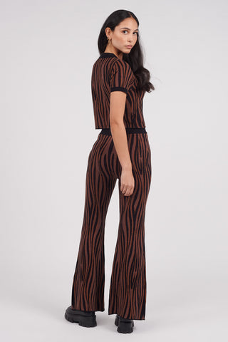 Organic Cotton Intarsia Knit Trousers