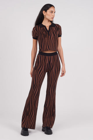 Organic Cotton Intarsia Knit Trousers