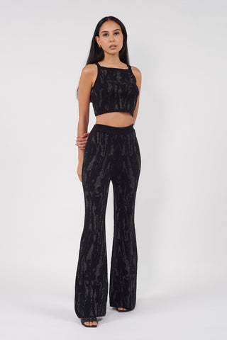 Organic Cotton Lurex Knitted Cross Back Top