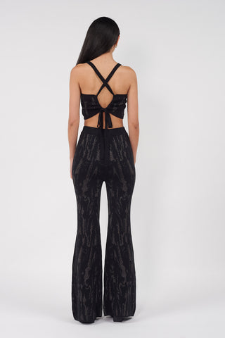 Organic Cotton Lurex Knitted Cross Back Top