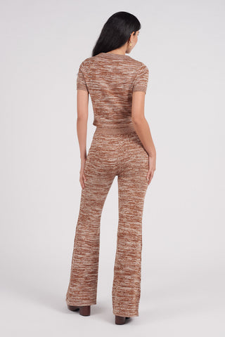 Organic Cotton Space Dye Knit Flare Trousers