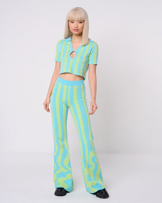 Wavy Stripe Knit Trousers
