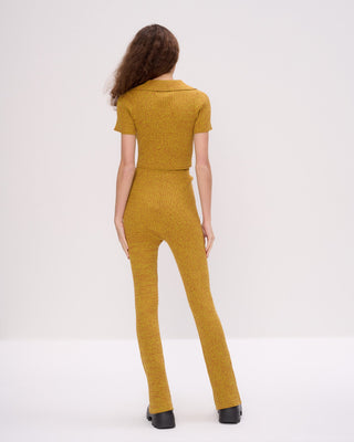 Space Dye Keyhole Rib Polo Top