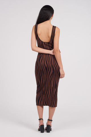 Organic Cotton Ring Trim Knit Midi Dress