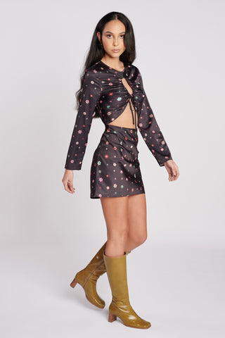 Recycled Black Trippy Print Mini Dress